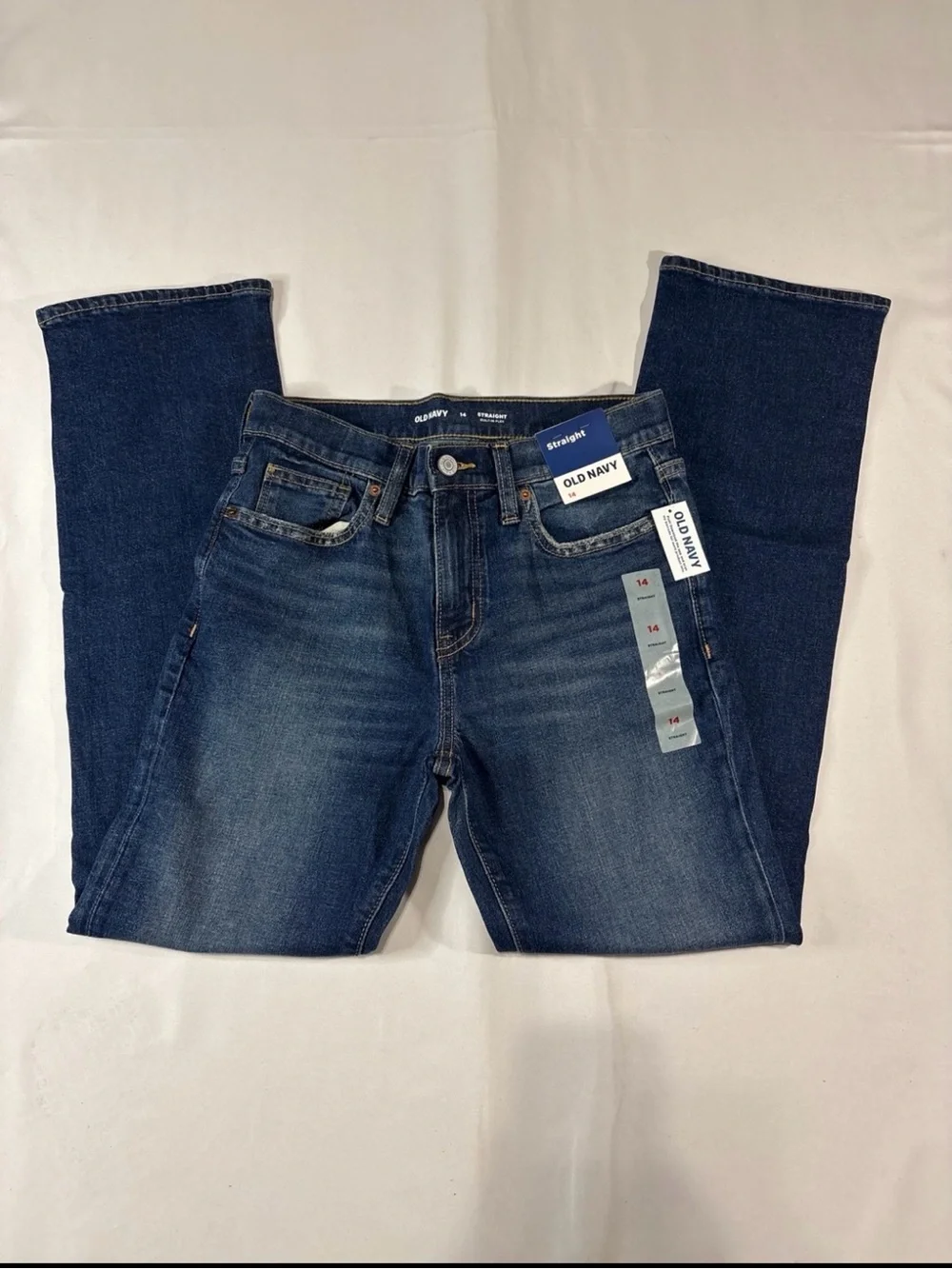 Old Navy Boys Straight Built-In Flex Jeans Size 14 Dark Wash NWT